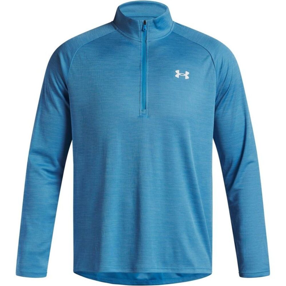 Under Armour Mens Tech Textured Half Zip Top / Blue/White